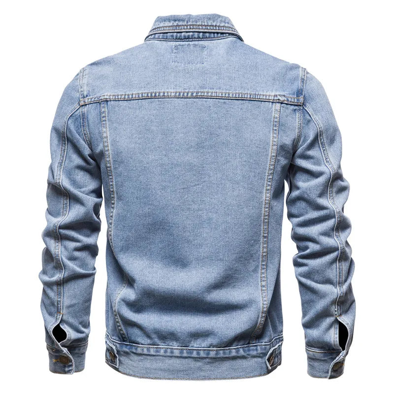 DENIM MOTORCYCLE JACKET