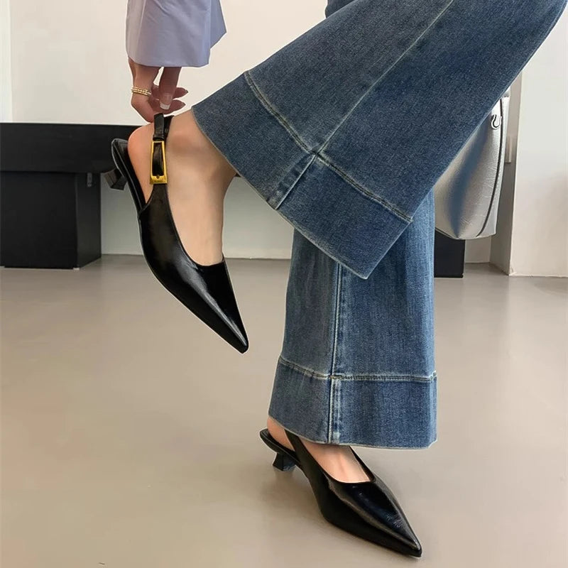 POINTED TOE MULES