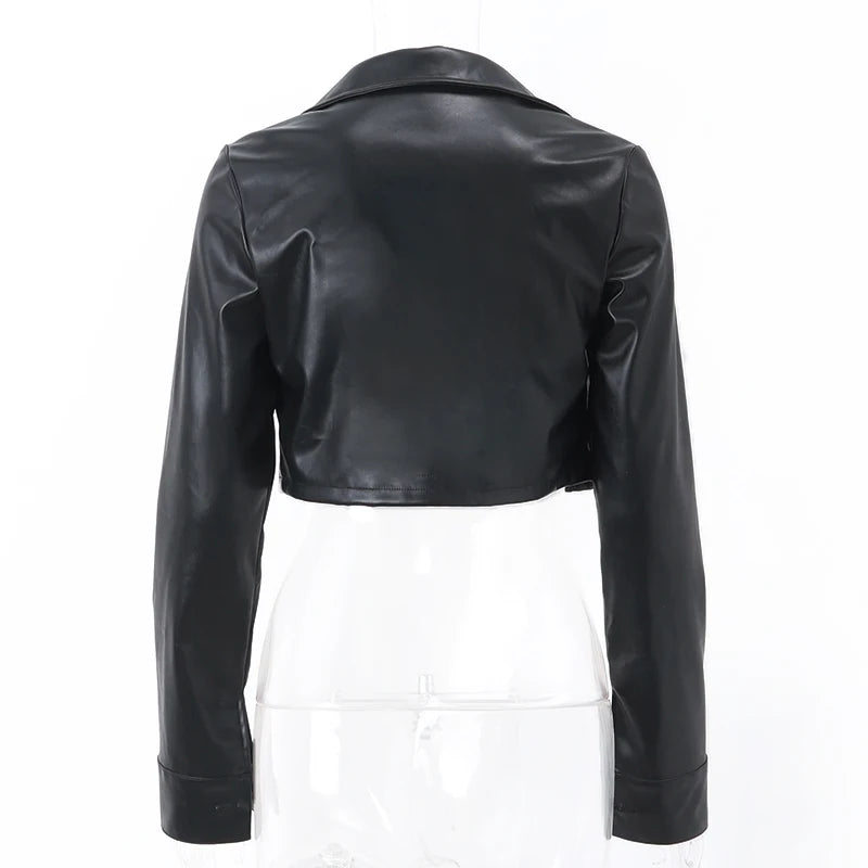 Y2K FAUX LEATHER JACKET