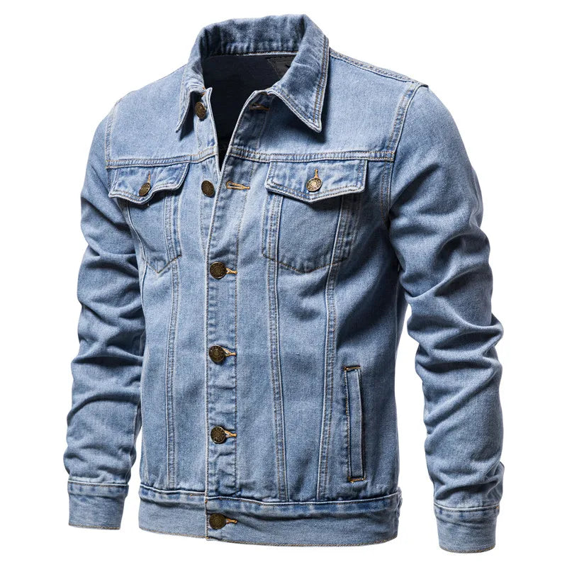 DENIM MOTORCYCLE JACKET