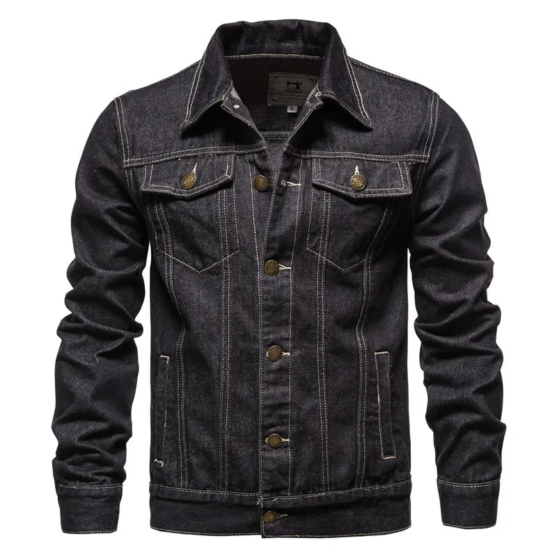 DENIM MOTORCYCLE JACKET