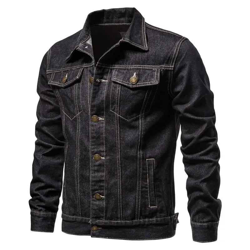 DENIM MOTORCYCLE JACKET