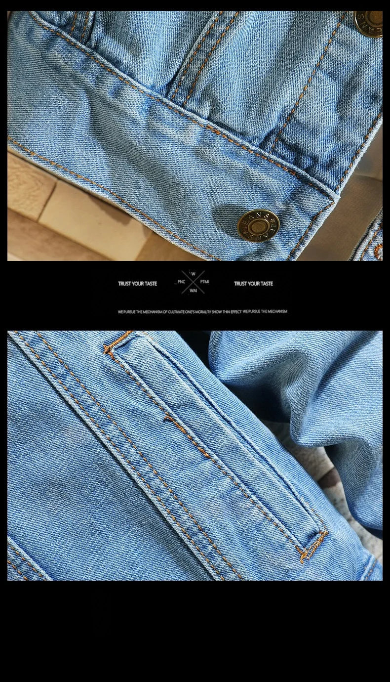 DENIM MOTORCYCLE JACKET