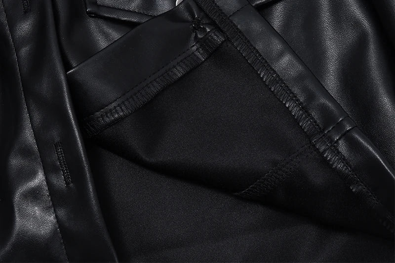 Y2K FAUX LEATHER JACKET