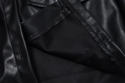 Y2K FAUX LEATHER JACKET
