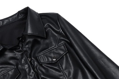 Y2K FAUX LEATHER JACKET