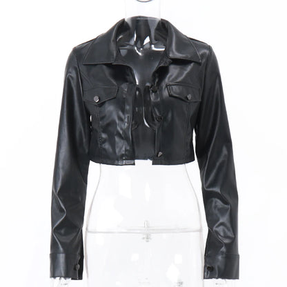 Y2K FAUX LEATHER JACKET