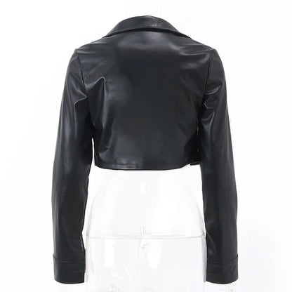 Y2K FAUX LEATHER JACKET