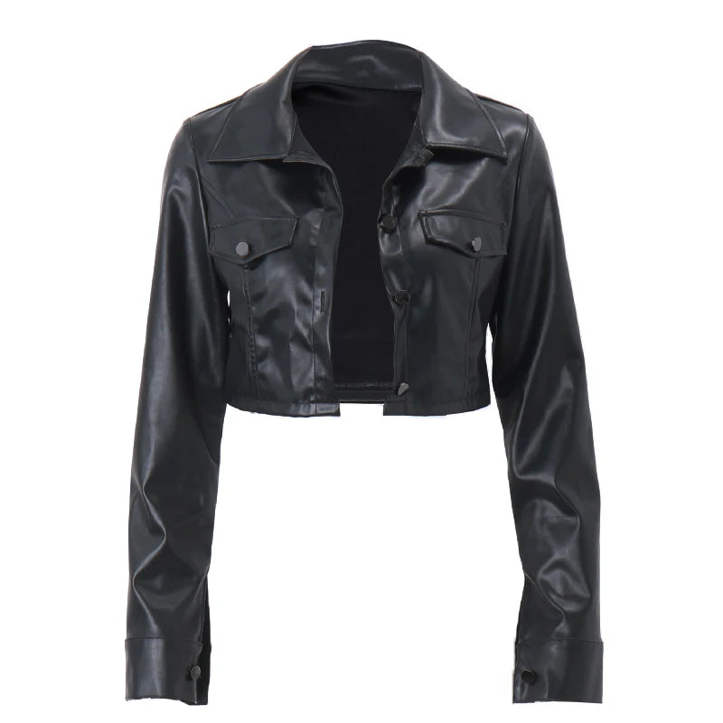 Y2K FAUX LEATHER JACKET