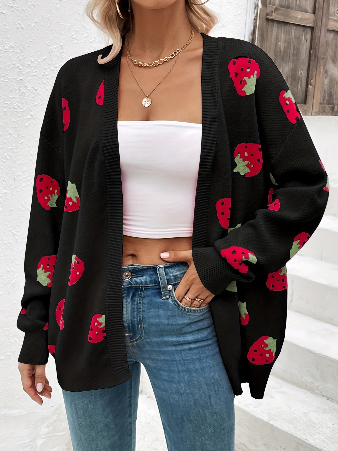 STRAWBERRY KNIT CARDIGAN